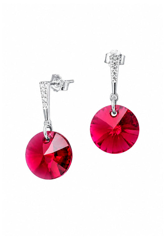 Aros Paris Plata 925 Cristal Swarovski® Scarlet