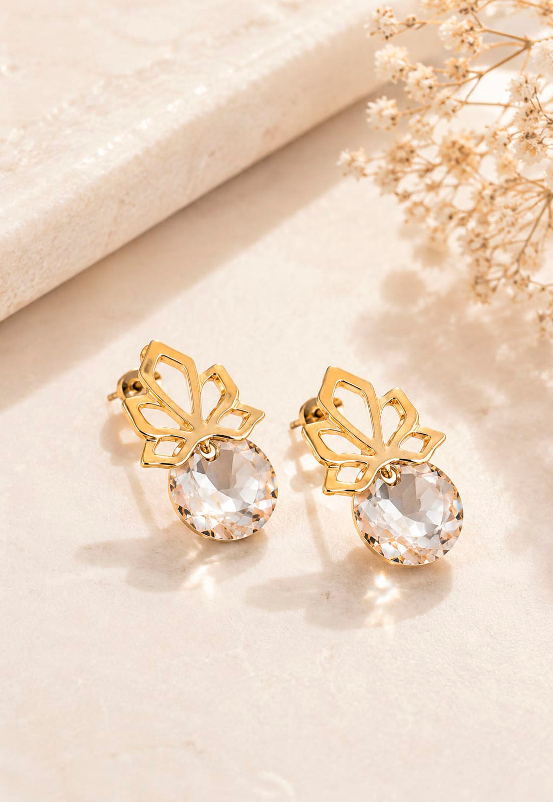 Aros Bali Gold 24K Cristal Swarovski® Golden Shadow