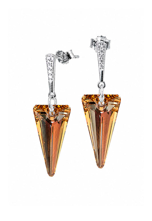 Aros Sevilla Plata 925 Cristal Swarovski® Golden Shadow