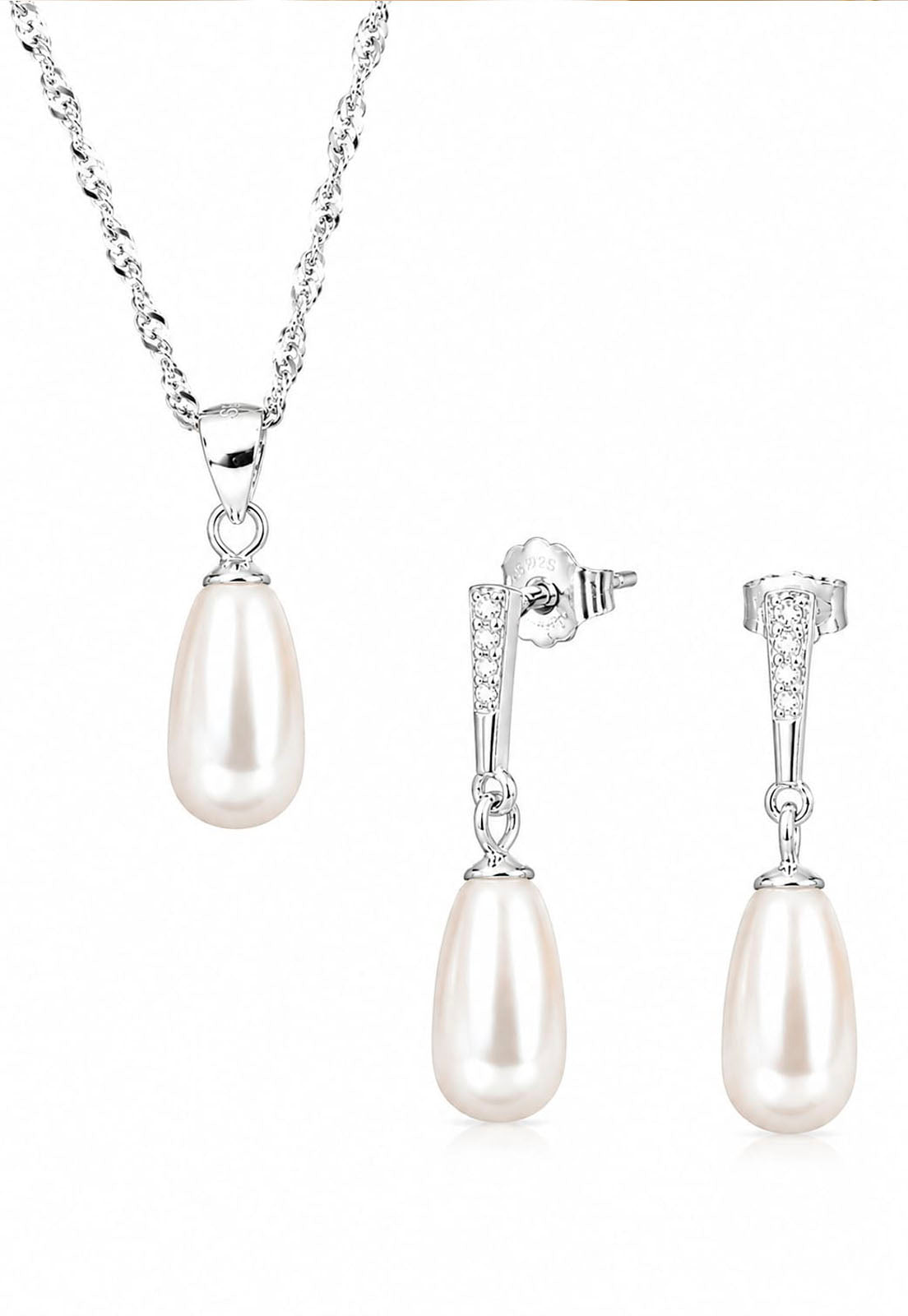 Conjunto Plata 925 Moscu Perlas Swarovski® Cream