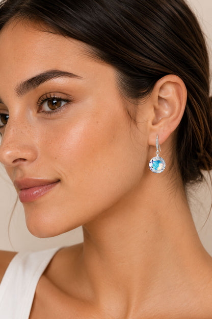 Aros Gran Gracia Plata 925  Cristal Swarovski® Aurora Boreal