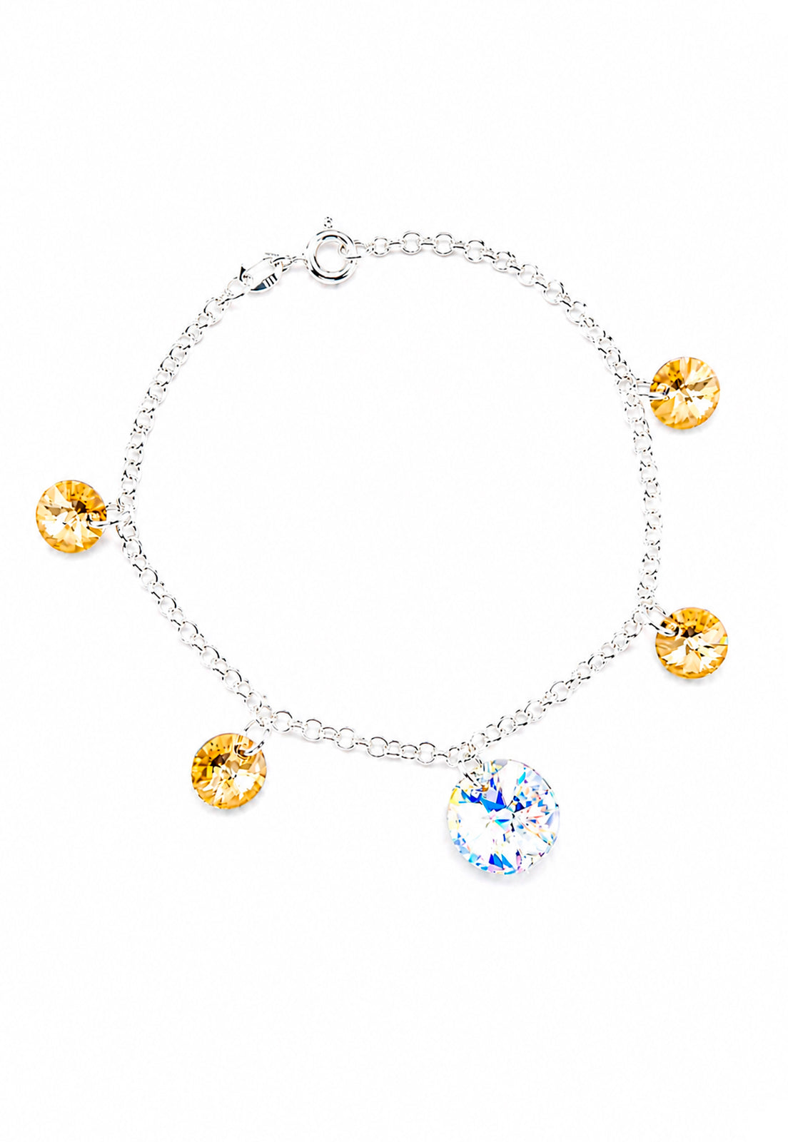 Pulsera Nepal Plata 925 Cristal Swarovski® Golden Shadow