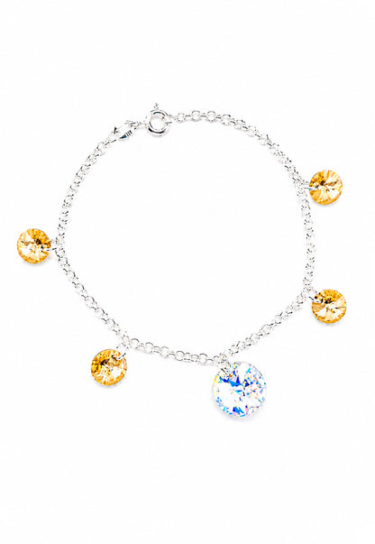 Pulsera Nepal Plata 925 Cristal Swarovski® Golden Shadow