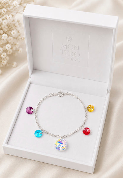 Pulsera Nepal Plata 925 Cristal Swarovski® Colores