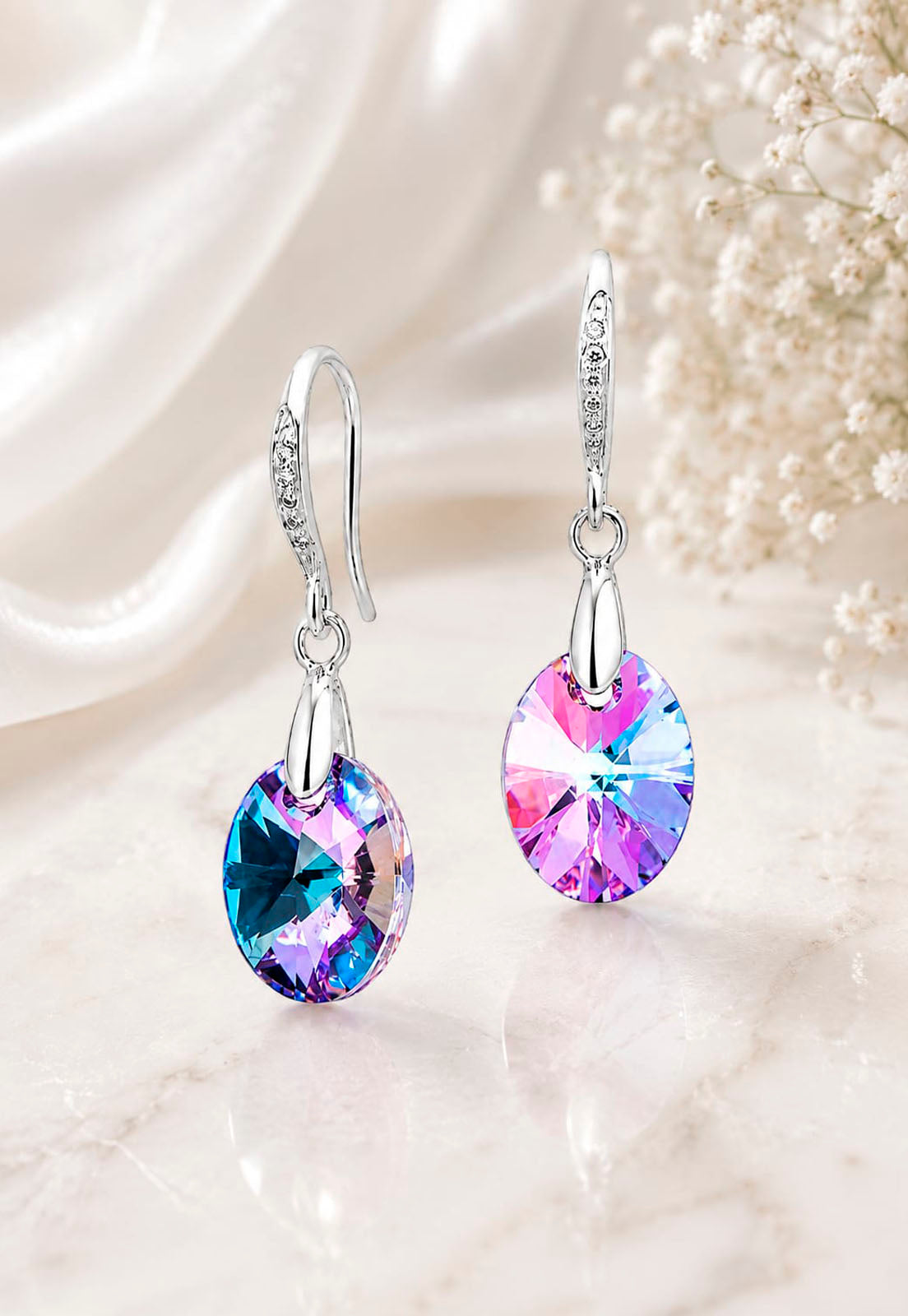 Aros Praga Plata 925 Cristal Swarovski® Vitral Light