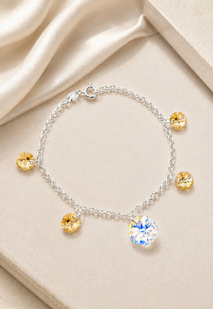 Pulsera Nepal Plata 925 Cristal Swarovski® Golden Shadow