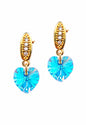 Aros Romance Gold 24K Cristal Swarovski® Aquamarine