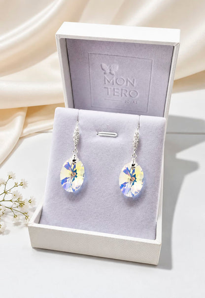 Aros Gran Praga Plata 925 Cristal Swarovski® Aurora Boreal