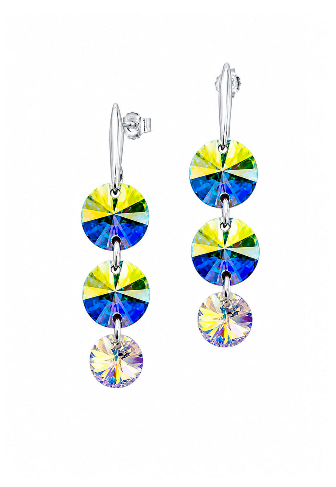 Aros Rafaela Plata 925 Cristal Swarovski® Aurora Boreal