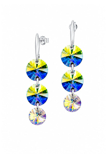 Aros Rafaela Plata 925 Cristal Swarovski® Aurora Boreal