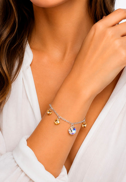 Pulsera Nepal Plata 925 Cristal Swarovski® Golden Shadow