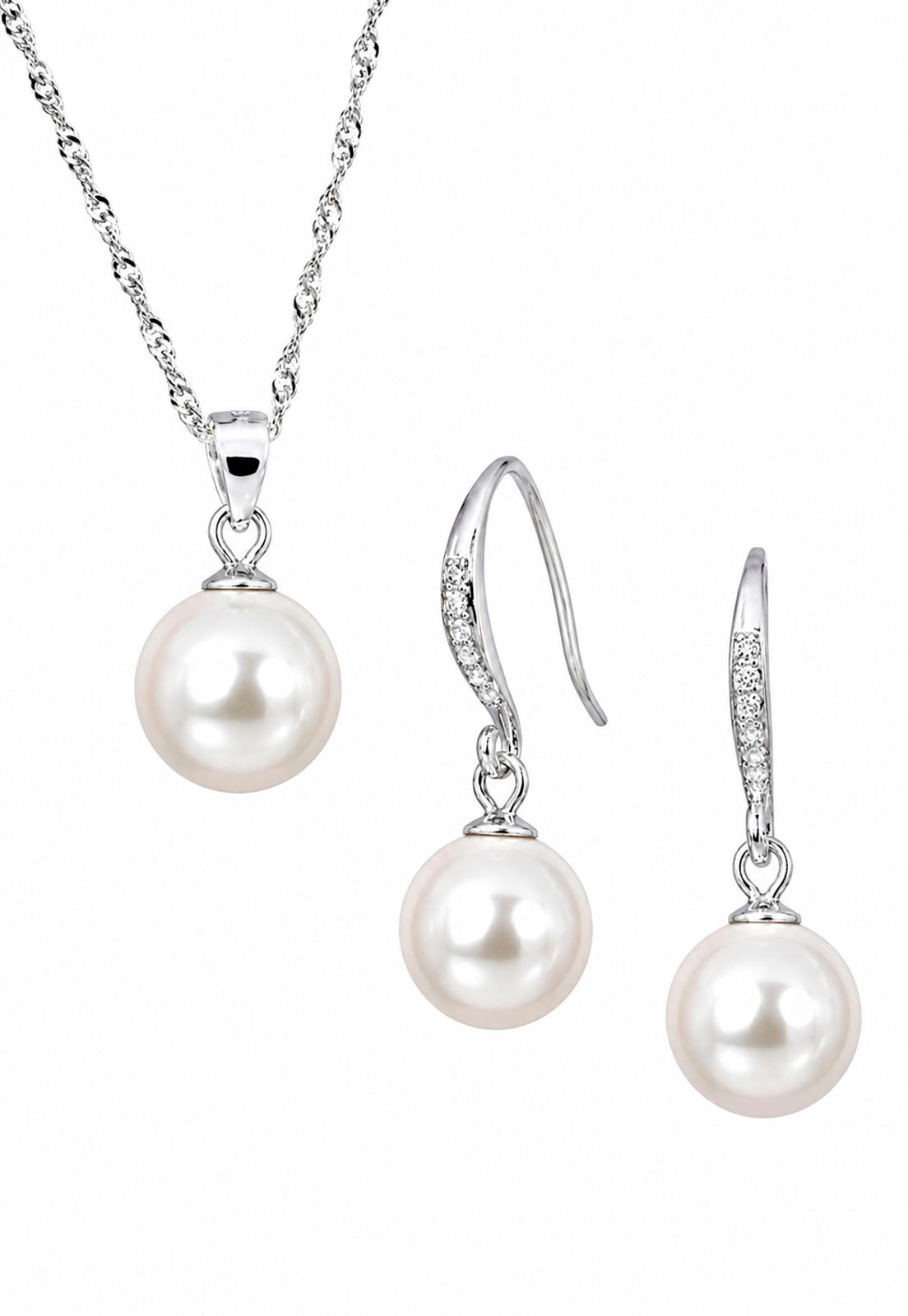Conjunto Oslo Plata 925 Perlas de Swarovski® Cream
