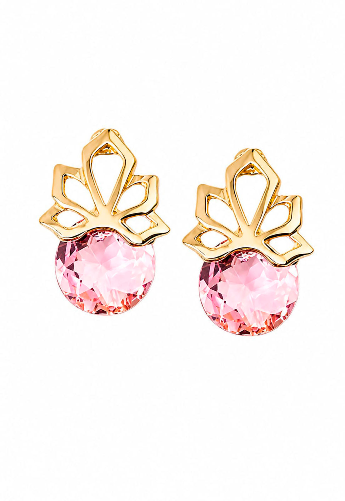 Aros Bali Gold 24K Cristal Swarovski® Light Rose