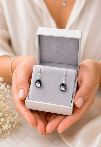 Aros Praga Plata 925 Cristal Swarovski® Silver Night