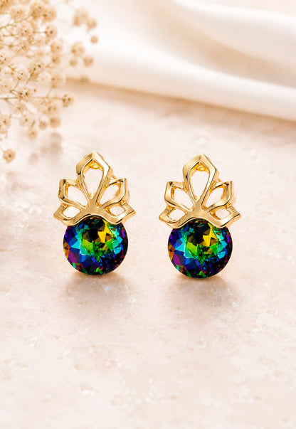Aros Bali Gold 24K Cristal Swarovski® Vitral Medium