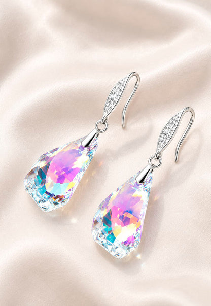 Aros Sofia Plata 925 Cristal Swarovski® Aurora Boreal