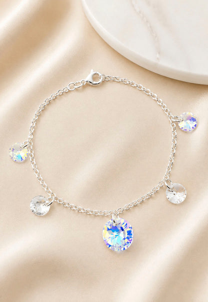 Pulsera Nepal Plata 925 Cristal Swarovski® Aurora Boreal