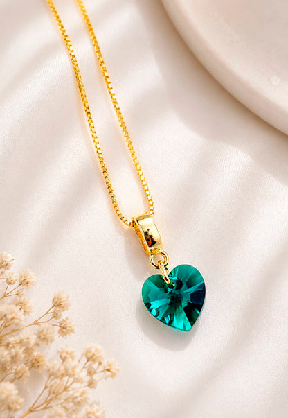 Collar Romance Gold 24k Cristal Swarovski® Emerald Shimmer