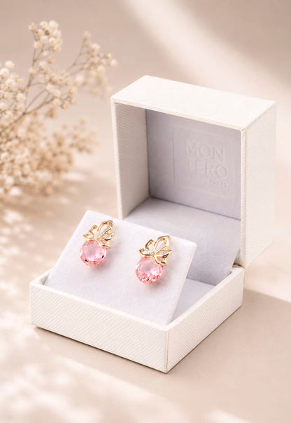 Aros Bali Gold 24K Cristal Swarovski® Light Rose