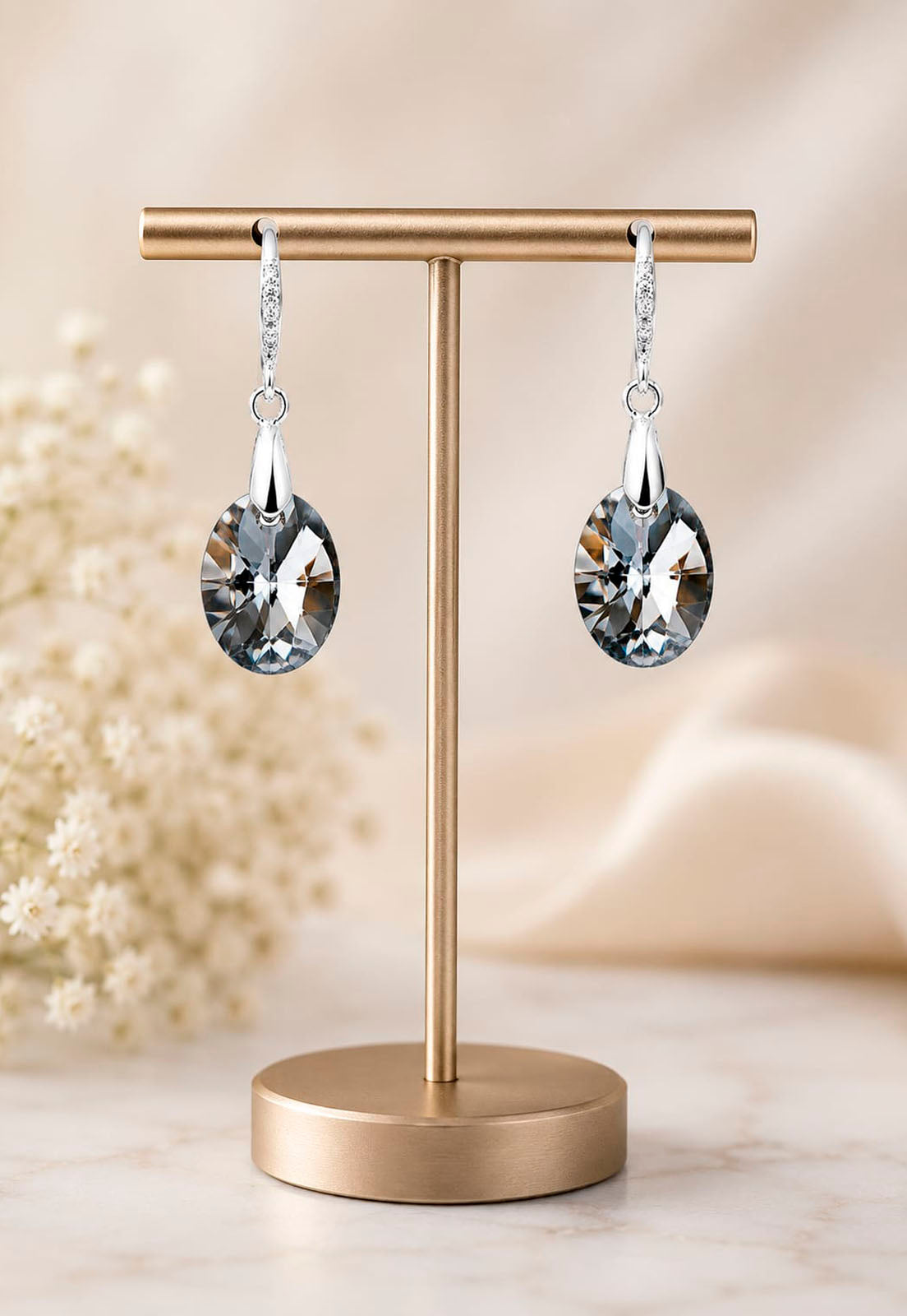 Aros Praga Plata 925 Cristal Swarovski® Silver Night