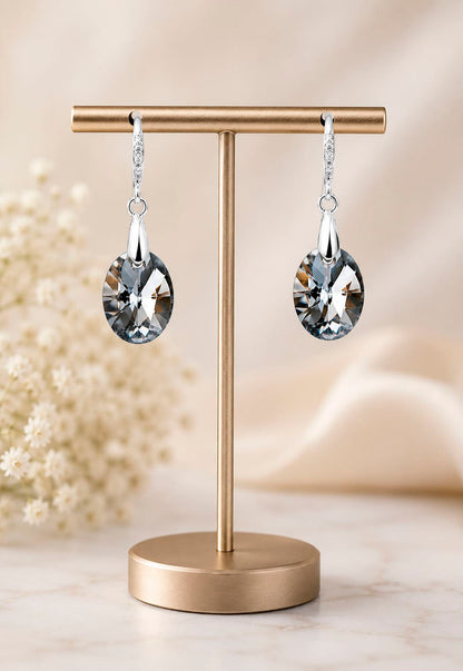 Aros Praga Plata 925 Cristal Swarovski® Silver Night