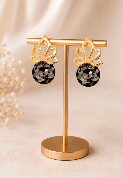 Aros Bali Gold 24K Cristal Swarovski® Silver Night