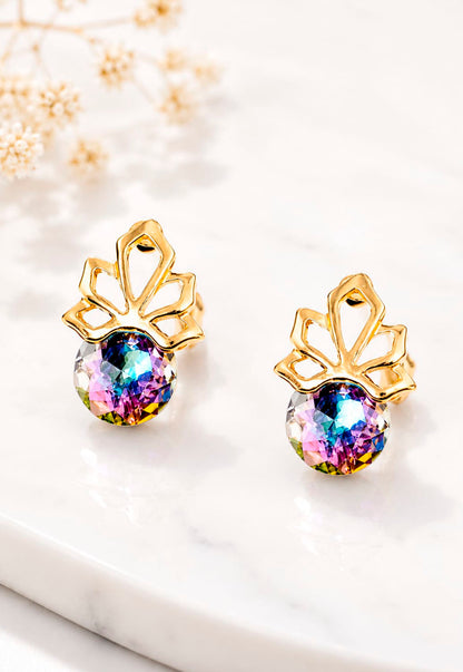 Aros Bali Gold 24K Cristal Swarovski® Vitral Light