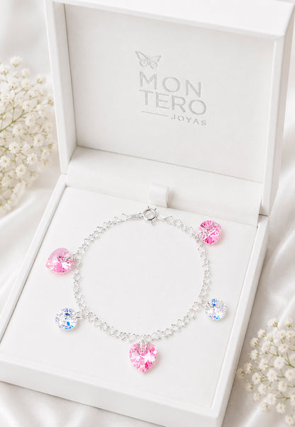 Pulsera Romance Plata 925 Cristal Swarovski® Rose