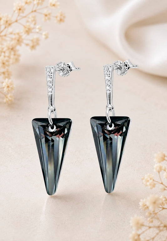 Aros Sevilla Plata 925 Cristal Swarovski®  Silver Night