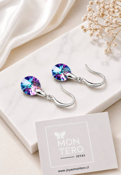 Aros Praga Plata 925 Cristal Swarovski® Vitral Light