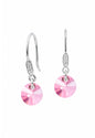 Aros Punto De Luz Circón Plata 925 Cristal Swarovski® Antique Pink