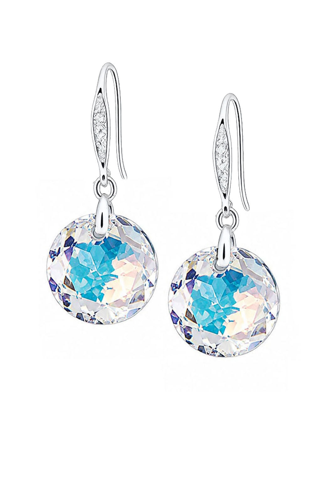 Aros Gran Gracia Plata 925  Cristal Swarovski® Aurora Boreal