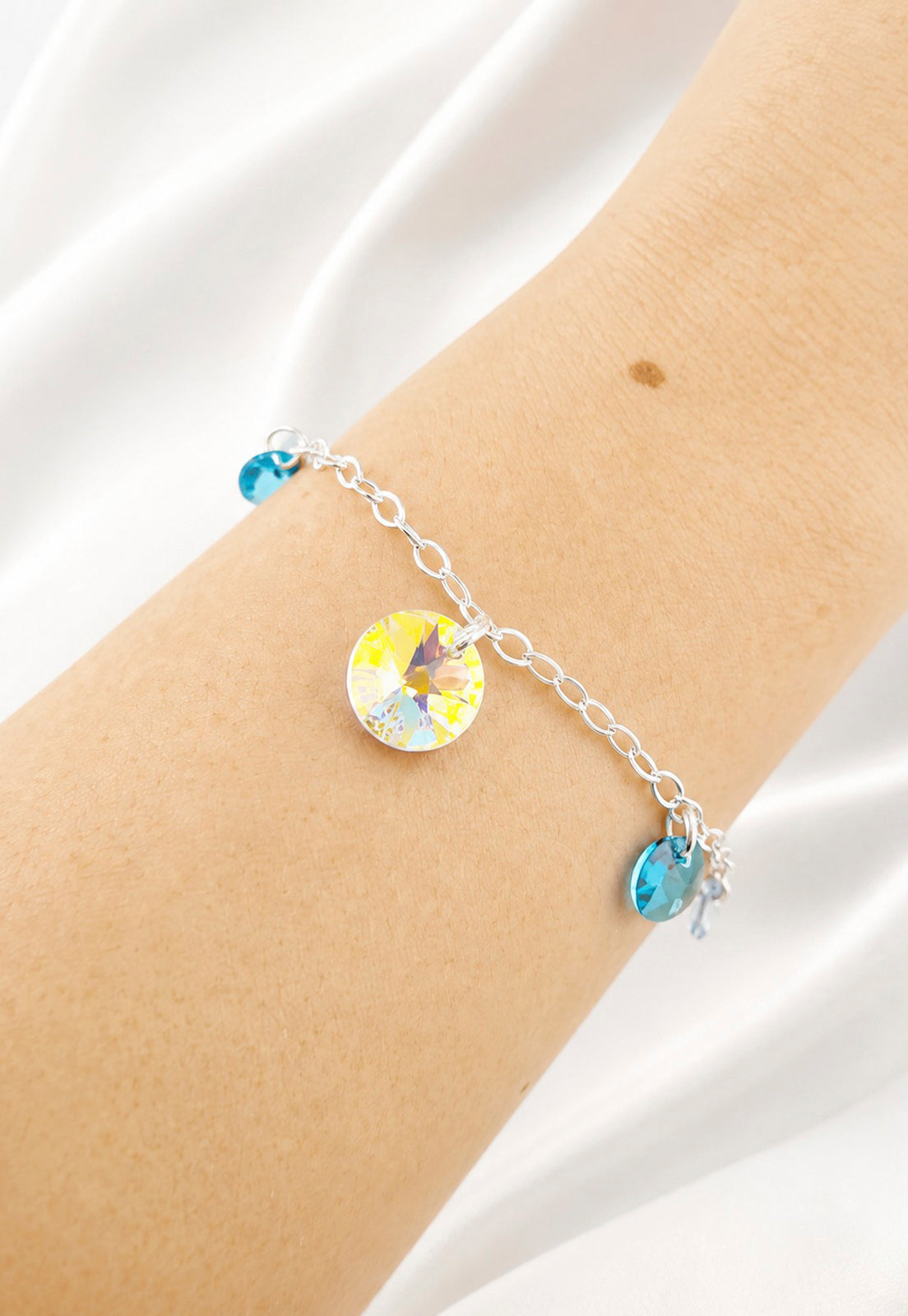 Pulsera Nepal Plata 925 Cristal Swarovski® Turquesa