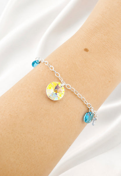 Pulsera Nepal Plata 925 Cristal Swarovski® Turquesa