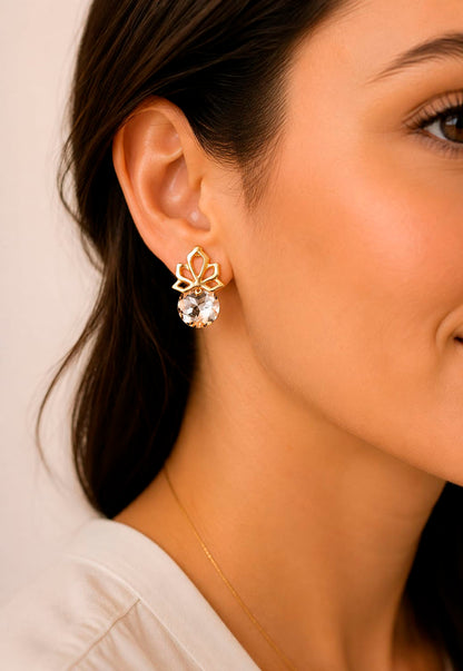 Aros Bali Gold 24K Cristal Swarovski® Golden Shadow