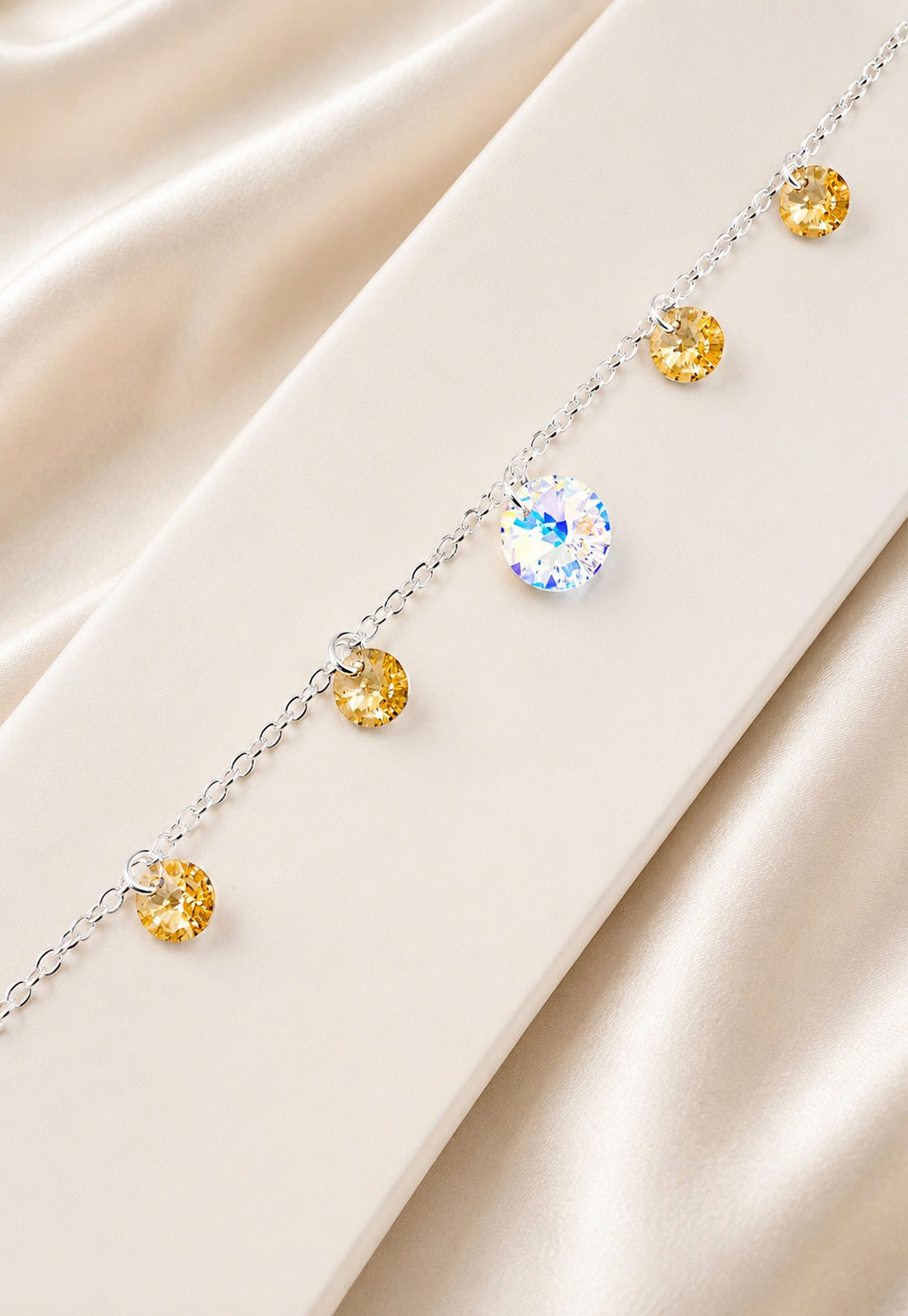 Pulsera Nepal Plata 925 Cristal Swarovski® Golden Shadow