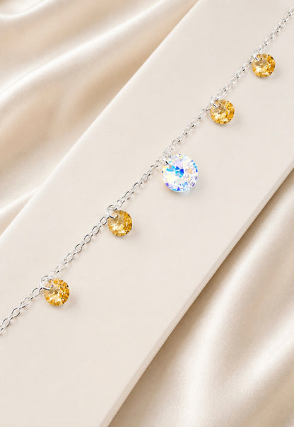Pulsera Nepal Plata 925 Cristal Swarovski® Golden Shadow