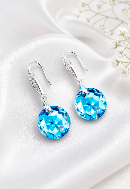 Aros Gran Gracia Plata 925  Cristal Swarovski® Aquamarine