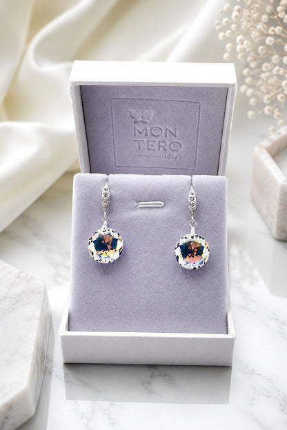 Aros Gran Gracia Plata 925  Cristal Swarovski® Aurora Boreal