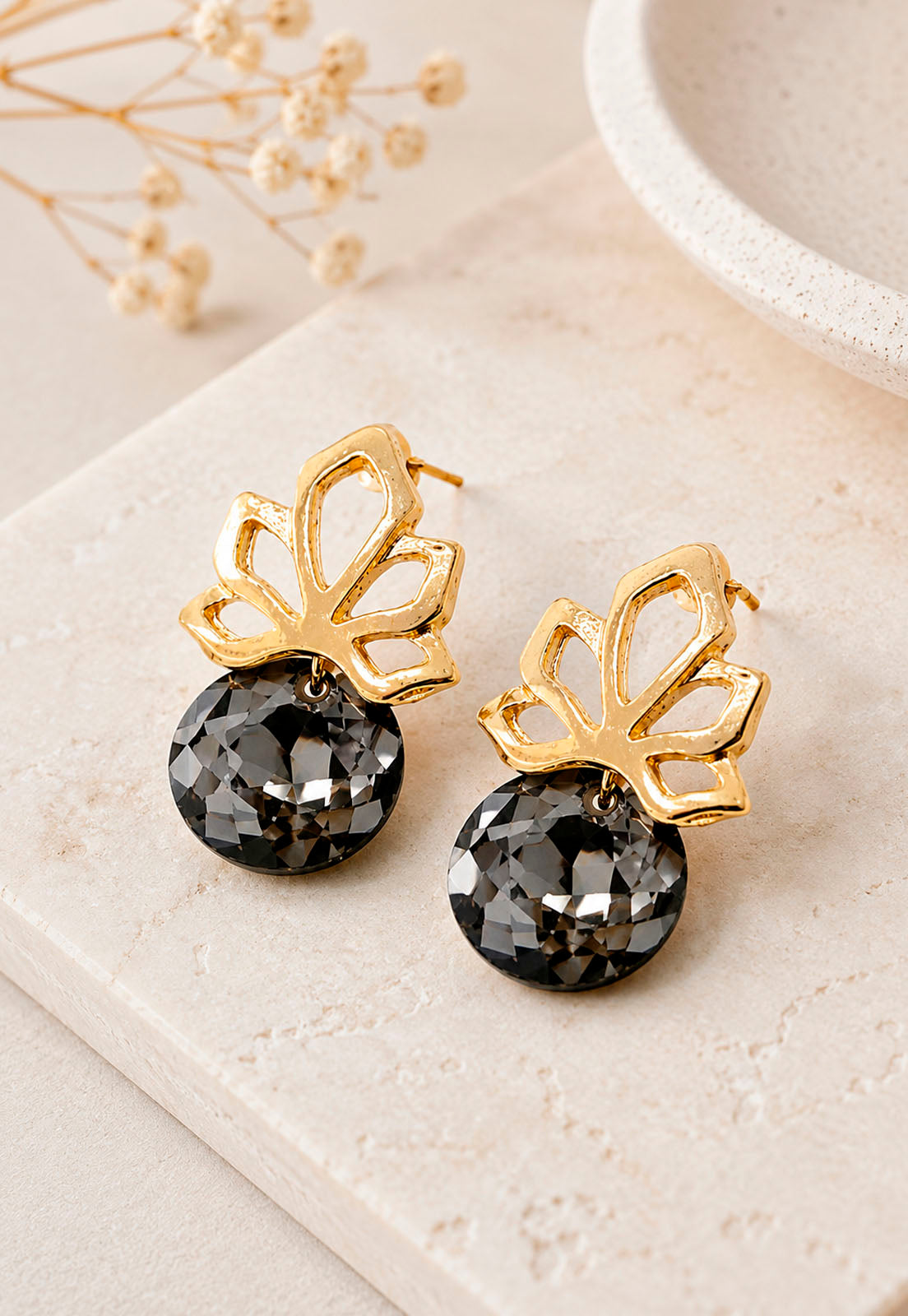 Aros Bali Gold 24K Cristal Swarovski® Silver Night