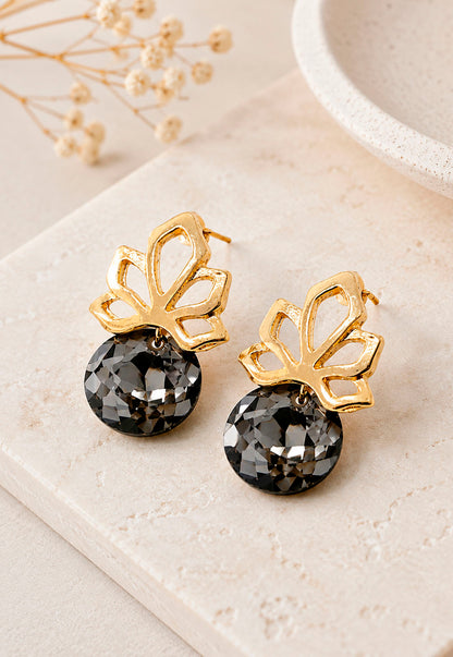 Aros Bali Gold 24K Cristal Swarovski® Silver Night