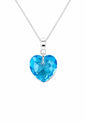 Collar Amor Baño Oro Blanco Cristal Swarovski® Aquamarine