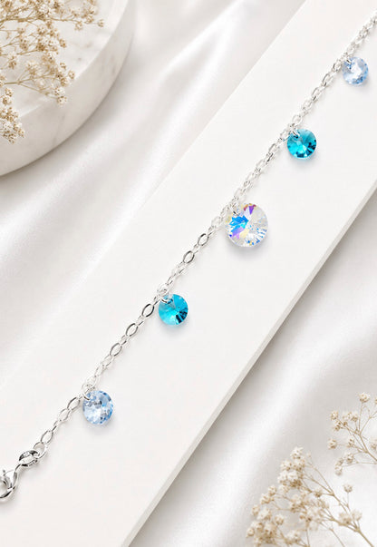 Pulsera Nepal Plata 925 Cristal Swarovski® Turquesa