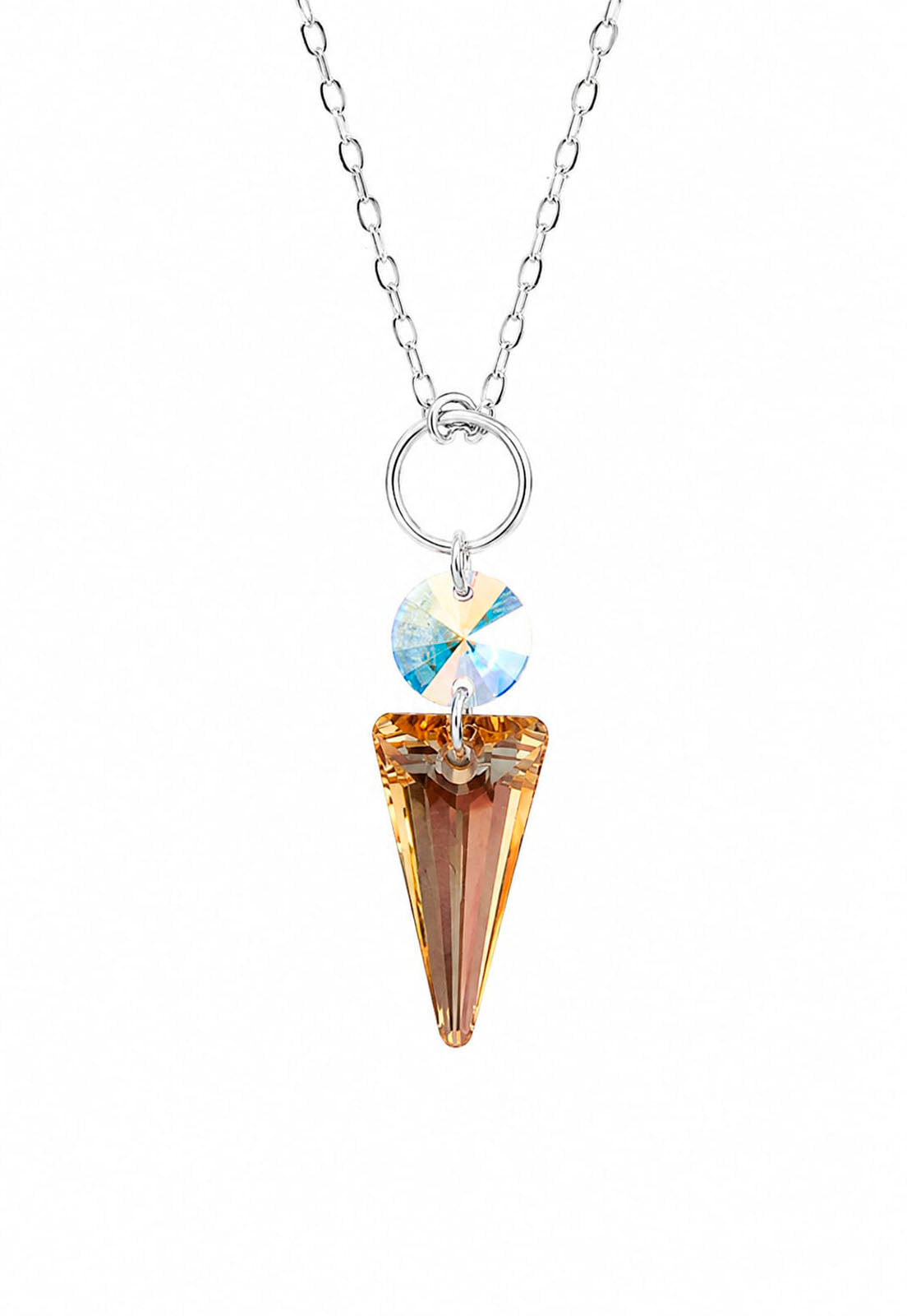 Collar Punto de Luz Plata 925 Cristal Swarovski® Golden Shadow