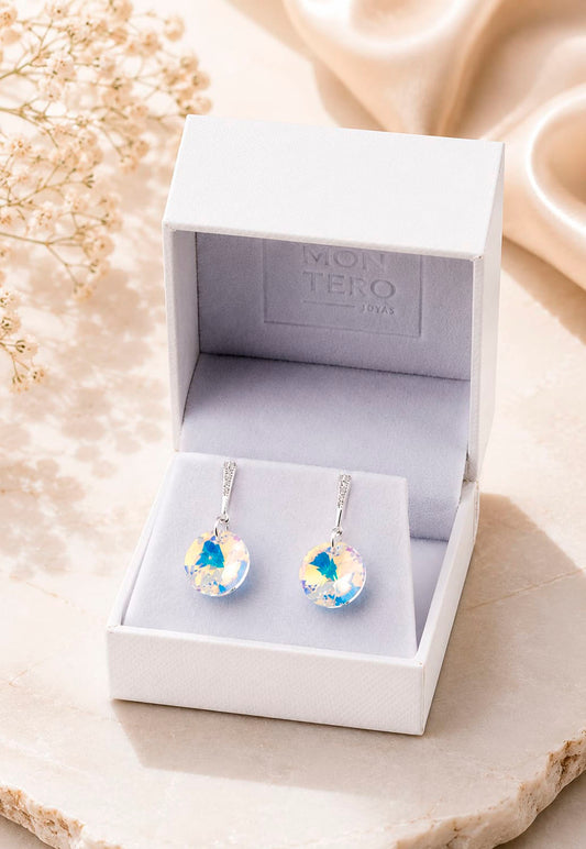 Aros Paris Plata 925 Cristal Swarovski® Aurora Boreal