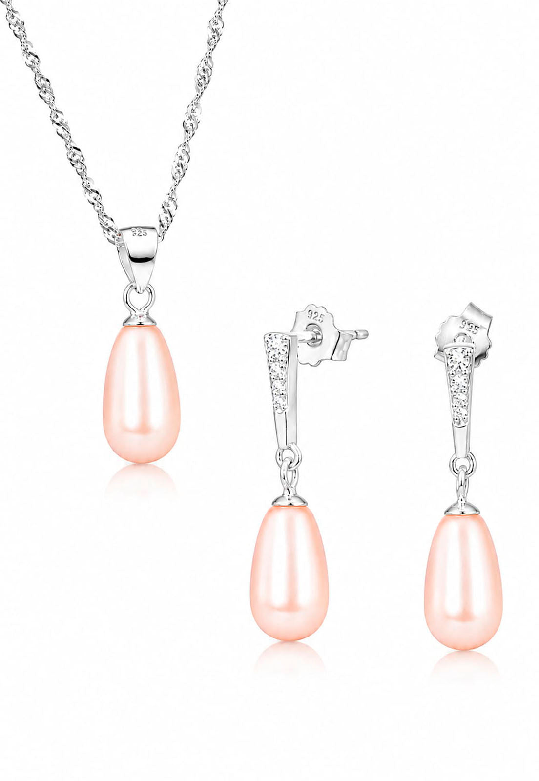 Conjunto Plata 925 Marsella PerlaS Swarovski® Peach