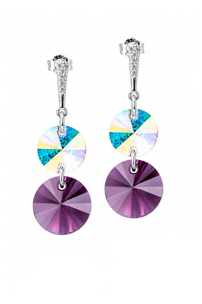Aros Lourdes Plata 925 Cristal Swarovski® Amethyst