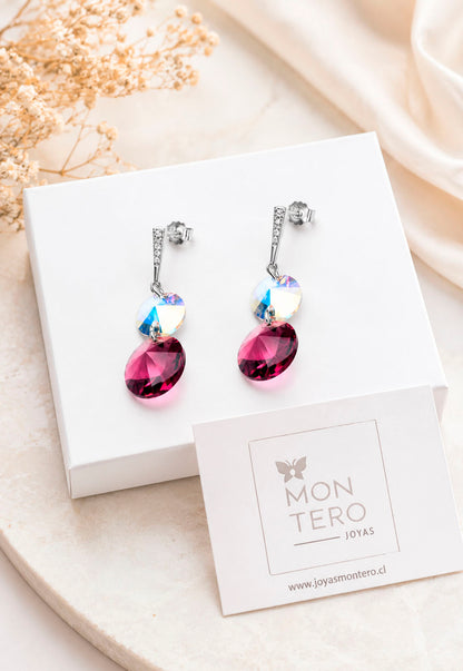 Aros Lourdes Plata 925 Cristal Swarovski® Amethyst