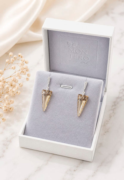 Aros Sevilla Plata 925 Cristal Swarovski® Golden Shadow