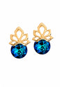 Aros Bali Gold 24K Cristal Swarovski® Bermuda Blue